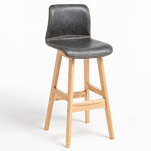Barhocker mit Rückenlehne und Fußstütze, Kunstleder und Holz, bequeme Sitzgelegenheit für Frühstücksbars, Theken und Küchen Barhocker mit Rückenlehne und Fußstütze, Kunstleder und Holz, bequeme Sitzgelegenheit für Frühstücksbars, Theken und Küchen von Generisch