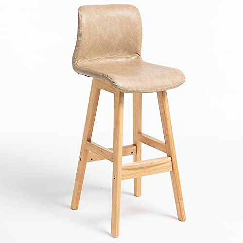 Barhocker mit Rückenlehne und Fußstütze, Kunstleder und Holz, bequeme Sitzgelegenheit für Frühstücksbars, Theken und Küchen Barhocker mit Rückenlehne und Fußstütze, Kunstleder und Holz, bequeme Sitzgelegenheit für Frühstücksbars, Theken und Küchen von Generisch