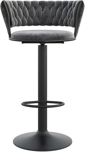 Barhocker mit Rückenlehne und Samtsitz, gepolsterte Stühle mit Fußstütze für Küche und Frühstücksbars Barhocker mit Rückenlehne und Samtsitz, gepolsterte Stühle mit Fußstütze für Küche und Frühstücksbars von Generisch