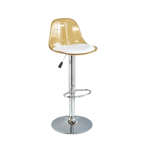Barhocker mit Thekenhöhe, drehbares Design mit Rückenlehne, verstellbares PU-Leder für Küche, moderner hoher Barhocker ohne Armlehnen von Generisch