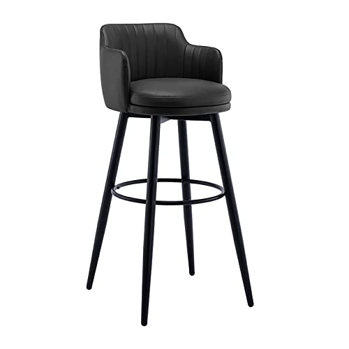 Barhocker mit Thekenhöhe – Drehstühle aus PU-Leder für Küche, Esszimmer, Café, Frühstück – bequemes Sitzen mit Rückenlehne von Generisch