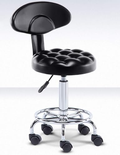 Barlift Hocker mit Rückenlehne - Drehstuhl für Zuhause und Büro, ergonomisches Design mit 360° Rollen und Gasdruckfeder von Generisch