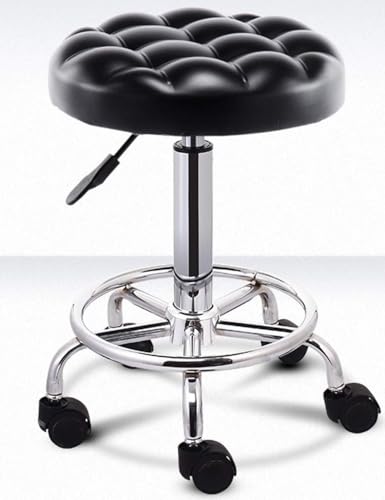 Barlift Hocker mit Rückenlehne - Drehstuhl für Zuhause und Büro, ergonomisches Design mit 360° Rollen und Gasdruckfeder von Generisch