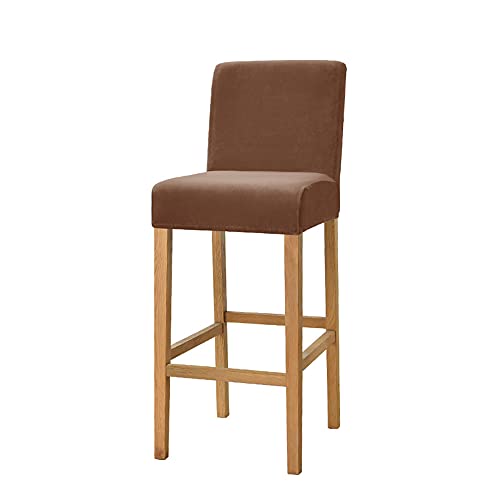 Barstuhlhussen aus Samt, abnehmbar, waschbar, mit Rückenlehne, ideal für Esszimmer, Küche, Frühstücksecke, Braun, 4 Stück Barstuhlhussen aus Samt, abnehmbar, waschbar, mit Rückenlehne, ideal für Esszimmer, Küche, Frühstücksecke, Braun, 4 Stück von Generisch