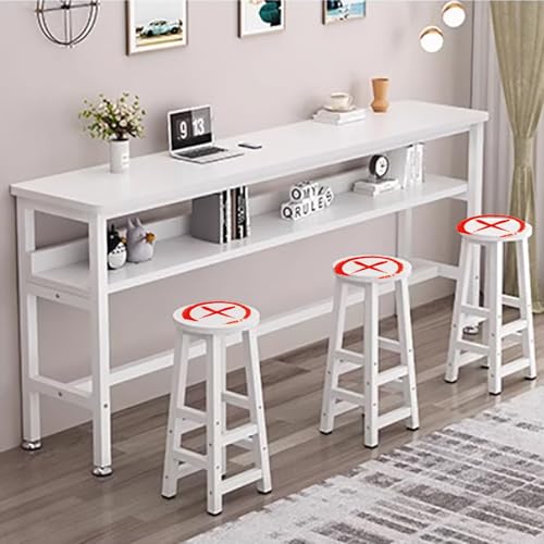 Bartisch, rechteckiger Couchtisch mit Metallgestell für kleine Räume, hoher Frühstücksschreibtisch für Küche oder Wohnzimmer, Größe für Pub oder Kaffee Bartisch, rechteckiger Couchtisch mit Metallgestell für kleine Räume, hoher Frühstücksschreibtisch für Küche oder Wohnzimmer, Größe für Pub oder Kaffee von Generisch