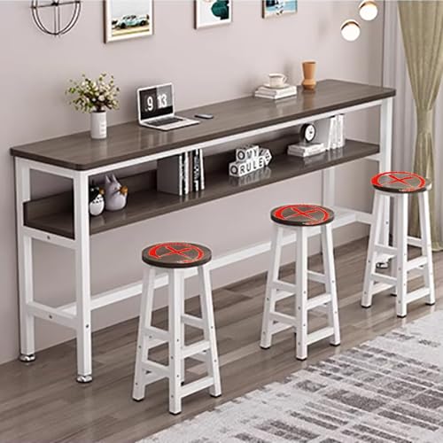 Bartisch, rechteckiger Couchtisch mit Metallgestell für kleine Räume, hoher Frühstücksschreibtisch für Küche oder Wohnzimmer, Größe für Pub oder Kaffee Bartisch, rechteckiger Couchtisch mit Metallgestell für kleine Räume, hoher Frühstücksschreibtisch für Küche oder Wohnzimmer, Größe für Pub oder Kaffee von Generisch