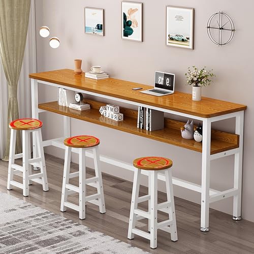 Bartisch Rechteckiger Couchtisch mit Metallgestell für kleine Räume – Hoher Frühstückstisch für Küche oder Wohnzimmer – Größe für Pub oder Kaffee Bartisch Rechteckiger Couchtisch mit Metallgestell für kleine Räume – Hoher Frühstückstisch für Küche oder Wohnzimmer – Größe für Pub oder Kaffee von Generisch