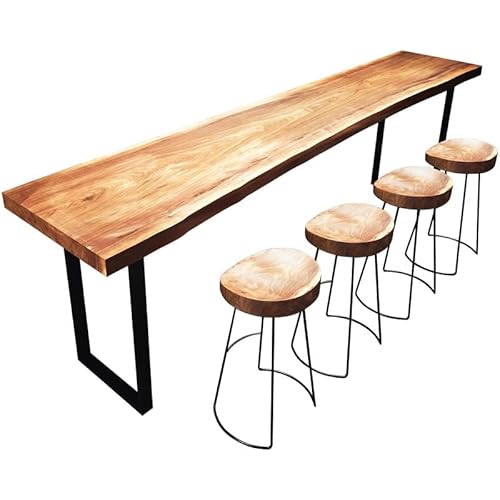 Bartisch aus Massivholz – Rechteckiger Pub-Tisch mit natürlicher Kante für Küche und Wohnzimmer – Esstisch in Industrie-Thekenhöhe – 39,3 Zoll schmales Design Bartisch aus Massivholz – Rechteckiger Pub-Tisch mit natürlicher Kante für Küche und Wohnzimmer – Esstisch in Industrie-Thekenhöhe – 39,3 Zoll schmales Design von Generisch