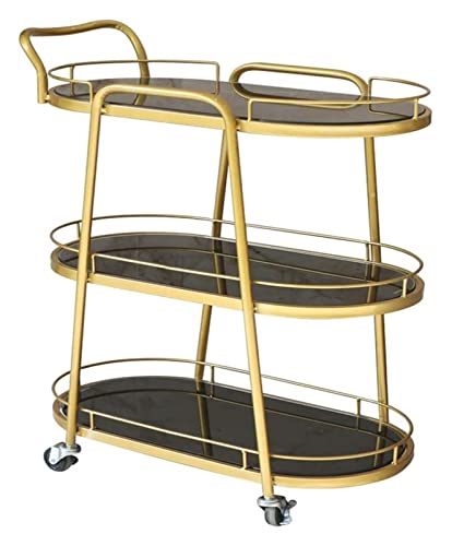 Barwagen Servierwagen, 3 Etagen Utility Cart für Zuhause, Hotel, Restaurant - Cocktail & Tee Trolley, Hostess Trolley, Weinregal Barwagen Servierwagen, 3 Etagen Utility Cart für Zuhause, Hotel, Restaurant - Cocktail & Tee Trolley, Hostess Trolley, Weinregal von Generisch