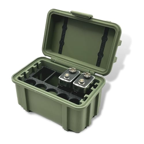 Batterie Aufbewahrung Armee/Militär Kiste Box für Batterien in Olive/Tarnfarbe (9V Batterien) von Generisch