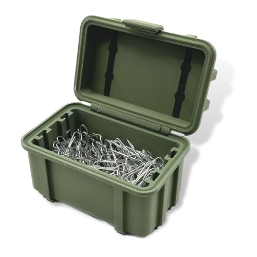 Batterie/Akku Aufbewahrung Box Batteriekasten Batteriekiste Batteriebox Minikiste Minibox Armee/Militär Olive/Tarnfarbe für Batterien + Akkus AA, AAA, 9V, Leer - Geschenk für Männer (Leer - Kiste) von Generisch