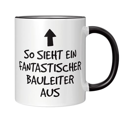CupHaven® Bauleiter Tasse Fantastischer Bauleiter Bauleiterin Bauleitung Kaffeetasse Kaffeebecher Becher Geschenk Geschenkidee (Weiß-Schwarz) von CupHaven