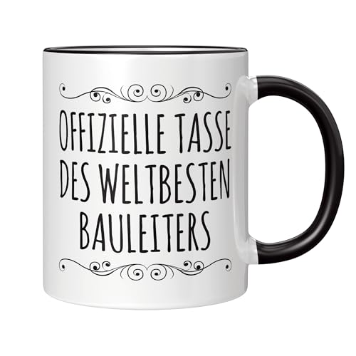 CupHaven® Bauleiter Tasse Weltbester Bauleiter Bauleiterin Bauleitung Kaffeetasse Kaffeebecher Becher Geschenk Geschenkidee (Weiß-Schwarz) von CupHaven