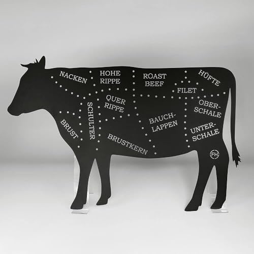 Generisch Fleischschnitte-Schild Rind Schwarz 76 x 50 cm Stahl Wandmontage Bauernhaus Dekoration Generisch Fleischschnitte-Schild Rind Schwarz 76 x 50 cm Stahl Wandmontage Bauernhaus Dekoration von Generisch