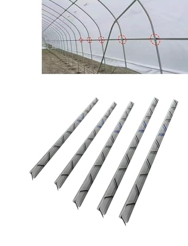 Befestigungsset for Gewächshausfolie: U-Profil aus Aluminiumlegierung mit Wackelfedern – Hochleistungs-Membranklemmen for Folientunnel(1.2mmx945.6in) von Generisch