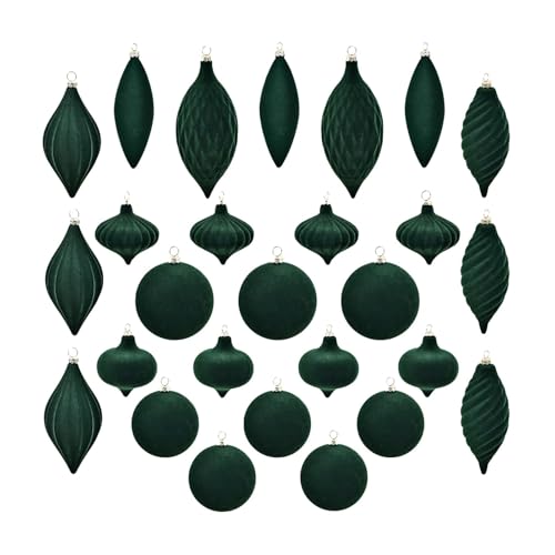 Beflockte Weihnachtskugeln,Weihnachtskugeln aus Samt,27x bruchsichere Samtkugeln Baumschmuck - Bruchsichere dekorative Hängeornamente, beflocktes Weihnachtsornament-Set für Baum, Kamin, Tischpl von Generisch