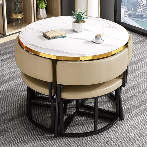 Beige Esstisch und Stuhl Set für Büro, Wohnzimmer, Küche, Bar, Balkon, Club, Bibliothek, Billardhalle - Stilvolle Empfangstisch und Stuhlkombination Beige Esstisch und Stuhl Set für Büro, Wohnzimmer, Küche, Bar, Balkon, Club, Bibliothek, Billardhalle - Stilvolle Empfangstisch und Stuhlkombination von Generisch