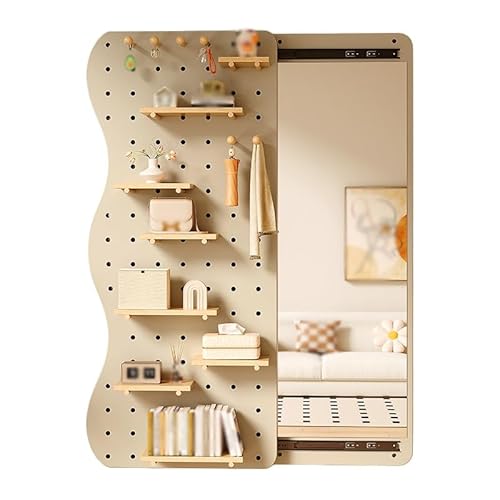 Beige Holzwand mit Spiegel – Wandhalterung, Ausstellungsregale, modulare Aufbewahrungsplatte für Eingangsbereich, Bett, Fitnessstudio, 160 x 50 cm, stilvolle und funktionale Heimdekoration Beige Holzwand mit Spiegel – Wandhalterung, Ausstellungsregale, modulare Aufbewahrungsplatte für Eingangsbereich, Bett, Fitnessstudio, 160 x 50 cm, stilvolle und funktionale Heimdekoration von Generisch