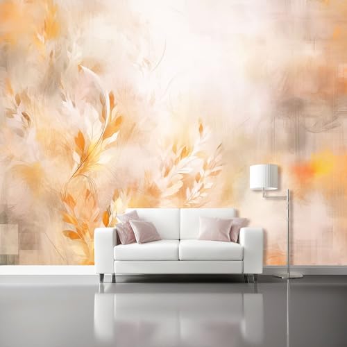 Beige-Orange Fototapete Selbstklebende für Wohnzimmer Schlafzimmer - Abstrakt Zart Blumen Blätter Druck Tapeten Einfach Anzubringen, 400 x 280 cm Beige-Orange Fototapete Selbstklebende für Wohnzimmer Schlafzimmer - Abstrakt Zart Blumen Blätter Druck Tapeten Einfach Anzubringen, 400 x 280 cm von Generisch