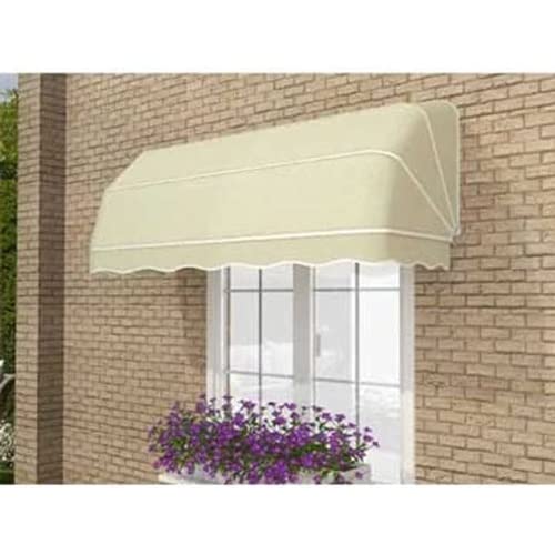 Beige Terrassentür & Fenstermarkise, UV-beständiges Polyester, faltbarer Sonnenschutz mit verzinkter Rohrstütze, 90 x 60 x 60 cm, perfekt für den Außenbereich, einfache Installation von Generisch
