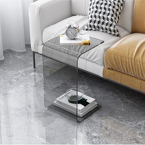 Beistelltisch aus Acryl, C-förmig, modernes Industrie-Design, Nachttisch für Wohnzimmer, Schlafzimmer, Sofa von Generisch