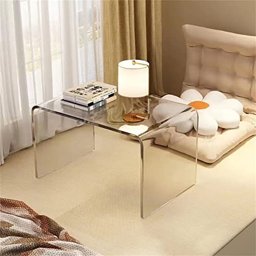 Beistelltisch aus Acryl, kleiner moderner Couchtisch mit abgerundeten Kanten, stilvoller Wohnzimmer-Sofatisch, Wasserfall-Design für Schlafzimmermöbel von Generisch