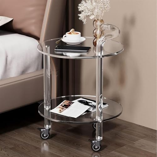 Beistelltisch aus Acryl mit Rollen, beweglicher Servierwagen für Snacks, Kaffee, Schlafzimmer und Wohnzimmer Beistelltisch aus Acryl mit Rollen, beweglicher Servierwagen für Snacks, Kaffee, Schlafzimmer und Wohnzimmer von Generisch