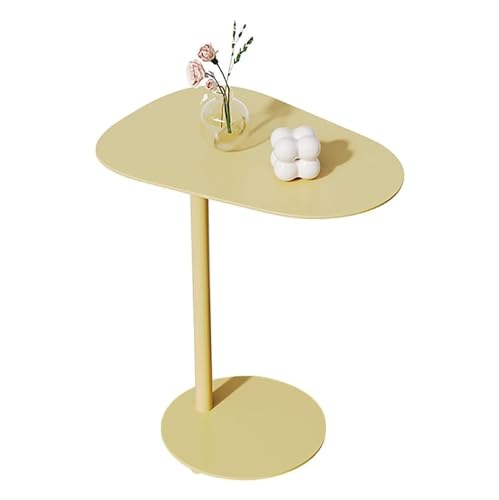 Beistelltisch aus Eisen im nordischen Stil, beweglicher, ovaler Couchtisch für Wohnzimmer und Schlafzimmer, moderner Nachttisch – kompaktes, stilvolles Design (Farbe: A, Größe: 50 cm) von Generisch