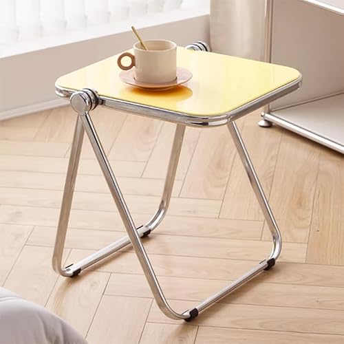 Beistelltisch aus transparentem Acryl, modernes faltbares Design, platzsparend, perfekt als Kaffee- oder Beistelltisch im Wohnzimmer, Schlafzimmer oder in der Küche Beistelltisch aus transparentem Acryl, modernes faltbares Design, platzsparend, perfekt als Kaffee- oder Beistelltisch im Wohnzimmer, Schlafzimmer oder in der Küche von Generisch