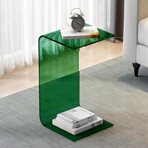 Beistelltisch aus transparentem Acryl, platzsparendes C-förmiges Design, ideal für Nachttisch, Sofa oder Büro von Generisch