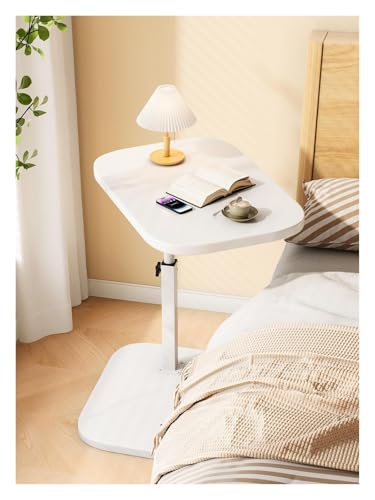 Beistelltisch in C-Form, höhenverstellbar, um 360° drehbar, für kleine Räume, moderner drehbarer Nachttisch (weiß), vielseitiges, platzsparendes Design von Generisch