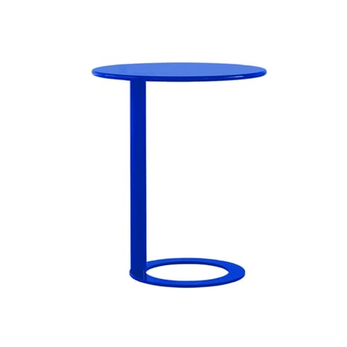 Beistelltisch in C-Form für Wohnzimmer, Nachttisch oder Sofa, runder Couchtisch mit Metallrahmen, ideal für kleine Räume, modernes und stilvolles Design von Generisch