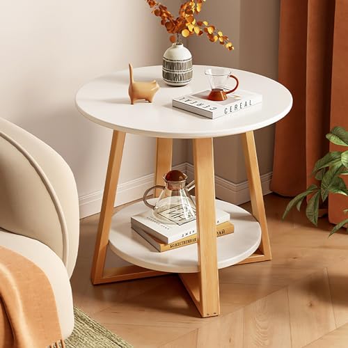 Beistelltisch mit 2 Ebenen, rund, mit Ablage, modernes Design für kleine Räume, perfekt als Nachttisch, Sofa oder Couchtisch Beistelltisch mit 2 Ebenen, rund, mit Ablage, modernes Design für kleine Räume, perfekt als Nachttisch, Sofa oder Couchtisch von Generisch