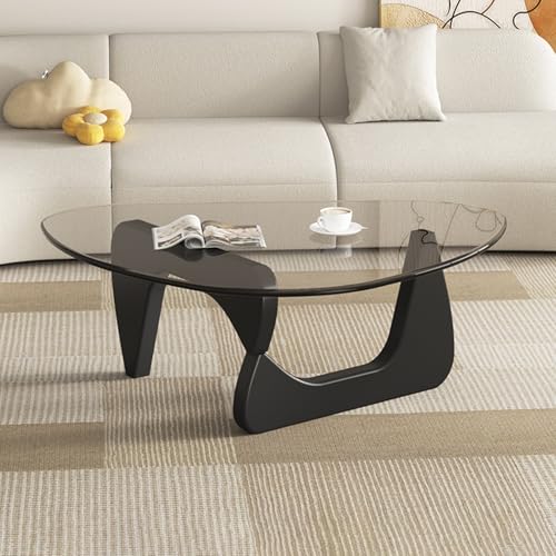 Beistelltisch mit Glasplatte, ovaler Teetisch, Akzentmöbel für das Wohnzimmer, leicht zu bewegen und zusammenzubauen, für das Home Office oder das Wohnzimmer Einer Wohnung Beistelltisch mit Glasplatte, ovaler Teetisch, Akzentmöbel für das Wohnzimmer, leicht zu bewegen und zusammenzubauen, für das Home Office oder das Wohnzimmer Einer Wohnung von Generisch