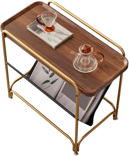 Beistelltisch mit Zeitschriftenständer, stabile Metallbeine für Wohnzimmer & Schlafzimmer, Mitte des Jahrhunderts modernes Design von Generisch
