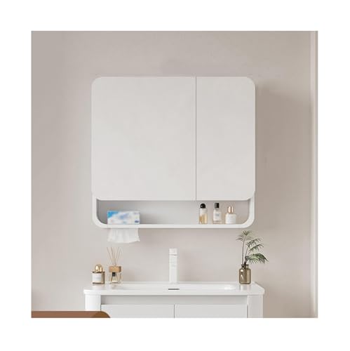 Beleuchteter Badezimmer-Spiegelschrank mit Stauraum, Wandmontage oder Einbauleuchte, platzsparendes Design für oberhalb der Toilette, Weiß (B60cm x H70cm) - Stilvoll & Funktional von Generisch