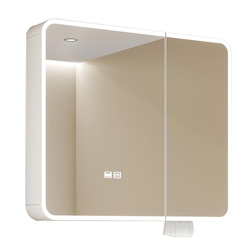 Beleuchteter Medizinschrank mit Spiegel, abgerundetes rechteckiges Design, Aluminiumrahmen, Funktion für Badezimmer Beleuchteter Medizinschrank mit Spiegel, abgerundetes rechteckiges Design, Aluminiumrahmen, Funktion für Badezimmer von Generisch