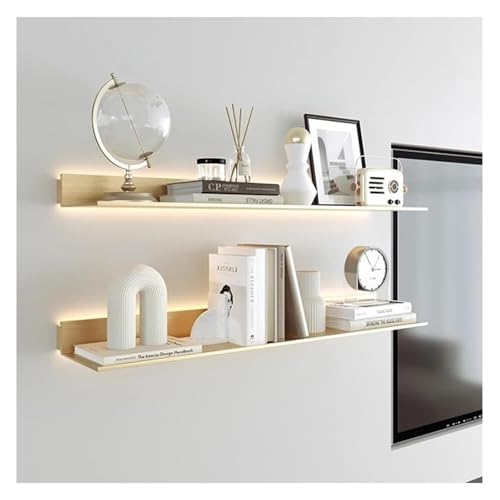 Beleuchtetes schwebendes Wandregal mit integriertem LED-Licht, Metall-Hängeregal für Badezimmer und Wohnzimmer, stilvolles unsichtbares Halterungsdesign, 1 Stück Beleuchtetes schwebendes Wandregal mit integriertem LED-Licht, Metall-Hängeregal für Badezimmer und Wohnzimmer, stilvolles unsichtbares Halterungsdesign, 1 Stück von Generisch