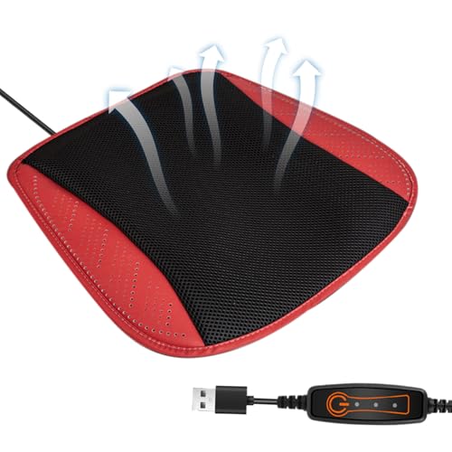 Belüftung Sitzblock für Auto, Kühlauto -Sitzkissen - Belüftete Kühlkissen vor Vordersitz | USB-Plug-In mit 8 Ventilatoren ruhiges Silk-Netz für heißes Wetter für LKW, Limousine, Arbeitszimmer Belüftung Sitzblock für Auto, Kühlauto -Sitzkissen - Belüftete Kühlkissen vor Vordersitz | USB-Plug-In mit 8 Ventilatoren ruhiges Silk-Netz für heißes Wetter für LKW, Limousine, Arbeitszimmer von Generisch