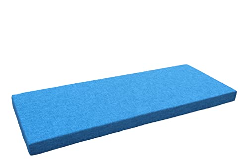 Benutzerdefiniertes blaues Bankkissen, 177,8 x 40,6 x 5,1 cm, Schaumstoff-Sitzpolster für Innen- und Außenbereich, Schaumstoff-Sitzpolster für Fenster, Terrasse, Schaukel, Garten, Sofa, Klavier Benutzerdefiniertes blaues Bankkissen, 177,8 x 40,6 x 5,1 cm, Schaumstoff-Sitzpolster für Innen- und Außenbereich, Schaumstoff-Sitzpolster für Fenster, Terrasse, Schaukel, Garten, Sofa, Klavier von Generisch