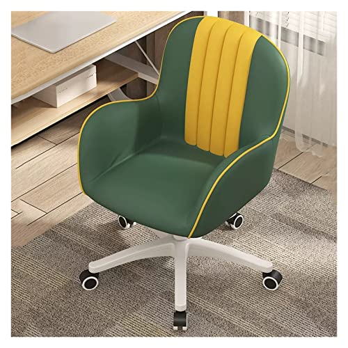 Bequemer Bürostuhl aus PU-Leder mit Rollen, verstellbar, modernes Design, geeignet für Damen, Mädchen, Wohnzimmer, Schlafzimmer von Generisch