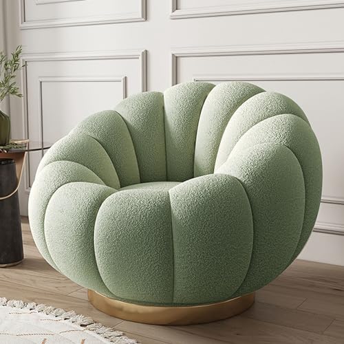 Bequemer Drehstuhl mit 360°-Fass-Sofa für Wohnzimmer, Schlafzimmer und Leseecke, stilvoller grüner Freizeitstuhl von Generisch