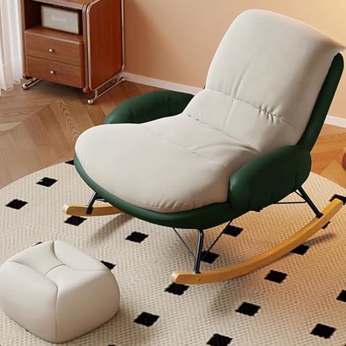 Bequemer Schaukelstuhl mit Fußhocker, Relaxsessel für Wohnzimmer, Schlafzimmer, Balkon, Sonnenliege, Relaxsessel mit Rückenlehne von Generisch