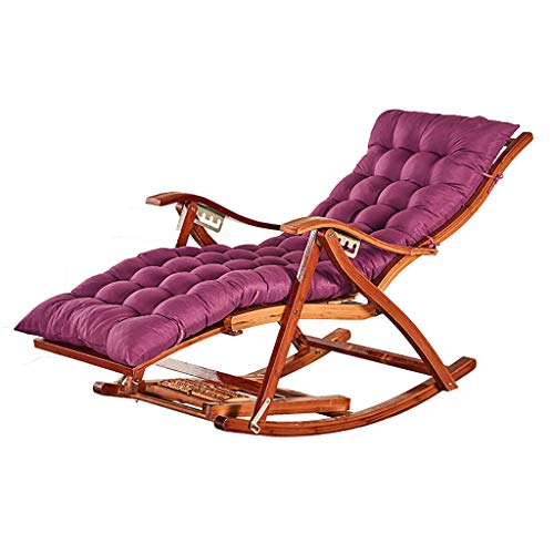 Bequemer faltbarer Bambus-Schaukelstuhl mit Kissen zum Entspannen – perfekt für Wohnzimmer, Terrasse und Außenbereiche – stilvolles Design von Generisch