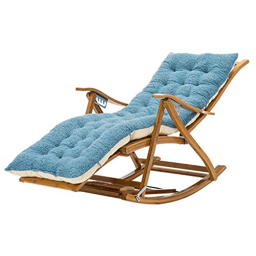Bequemer klappbarer Schaukelstuhl mit Kissen – Stilvoller Bambus-Liegestuhl zum Entspannen im Wohnzimmer, Terrasse, Garten, Außenbereich – perfekt für Freizeit und Komfort von Generisch