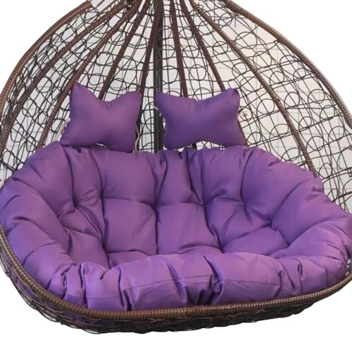 Bequemes rundes Eierstuhlkissen mit Kopfstütze abnehmbar & weiches Fell für Hängesessel Outdoor Gartenbank Sitzkissen 2er Set - Perfekt zur Entspannung Bequemes rundes Eierstuhlkissen mit Kopfstütze abnehmbar & weiches Fell für Hängesessel Outdoor Gartenbank Sitzkissen 2er Set - Perfekt zur Entspannung von Generisch