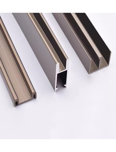 Bergförmige Doppelgleitschiene for Vitrinen, 5 mm/8 mm Glasschiebetür, dreiteilige Schiene, Vitrinengleitschiene, Schiebetürgleitschiene(Gold,47.3in 5mm) von Generisch