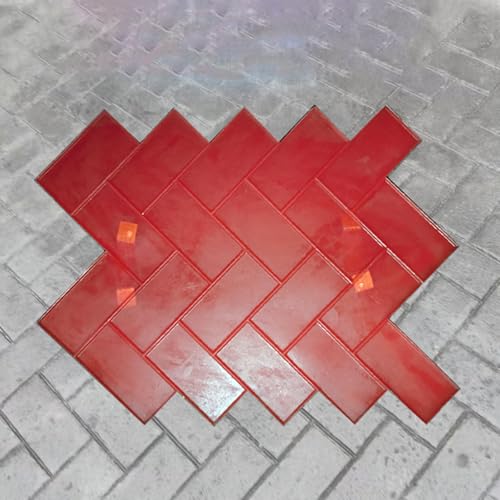 Betonstempelform mit Fischgrätenmuster, mit Griffen für einfaches Bedrucken auf Böden, Wänden und Wegen im Freien Betonstempelform mit Fischgrätenmuster, mit Griffen für einfaches Bedrucken auf Böden, Wänden und Wegen im Freien von Generisch