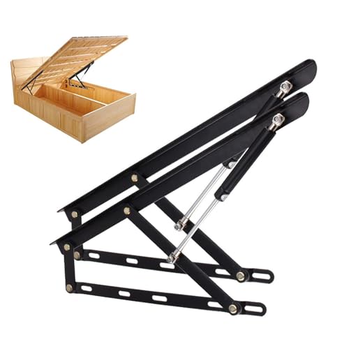 Bett-Hebemechanismus-Set, robustes Gasfeder-Scharnier-Set für Diwanbox-Bettgestell, platzsparendes DIY-Projekt, einfache Aufbewahrungslösung von Generisch
