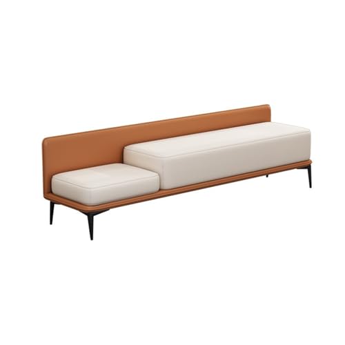 Bett-Tritthocker und Aufbewahrungsbank, Fußhocker für Hochbetten, Leder-Finish, 175 x 40 x 52 cm, Orange Bett-Tritthocker und Aufbewahrungsbank, Fußhocker für Hochbetten, Leder-Finish, 175 x 40 x 52 cm, Orange von Generisch